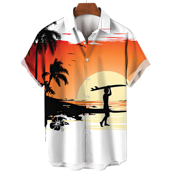 Camisa Hawaii Style Aloha Havaiana Surf Sunset
