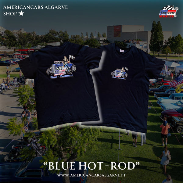 T-shirt Americancars Algarve Blue Hot Rod