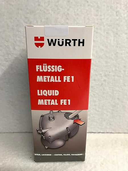 Würth Liquid Metal FE1 500g Composto de reparo para conexões com par de réplicas de sistema de resina para reparos de chapas metálicas