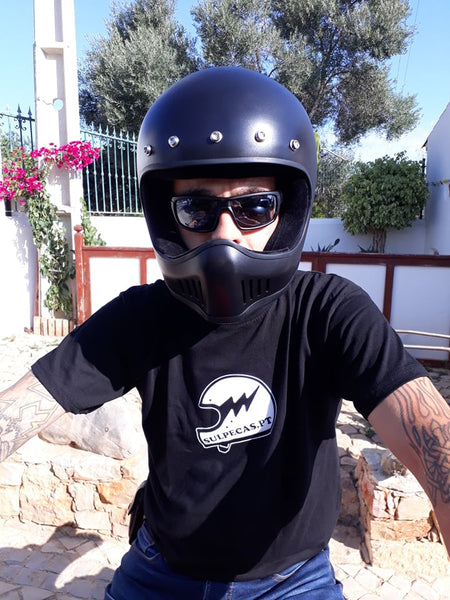 Capacete Bandit Historic Motocross preto mate