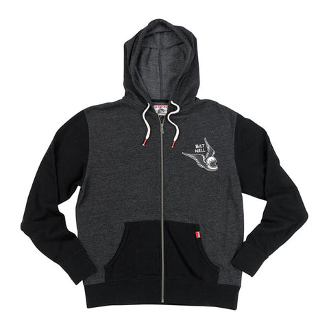 Hoodie Biltwell Wings Zip-up Thin Black Charcoal