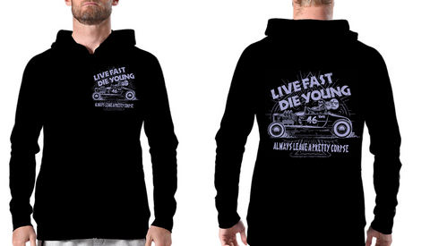 Hoodie Sweat com gorro Live Fast Die Young