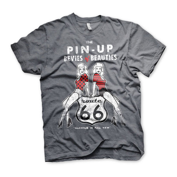 T-shirt Route 66 Pin-ups Dark Heathert