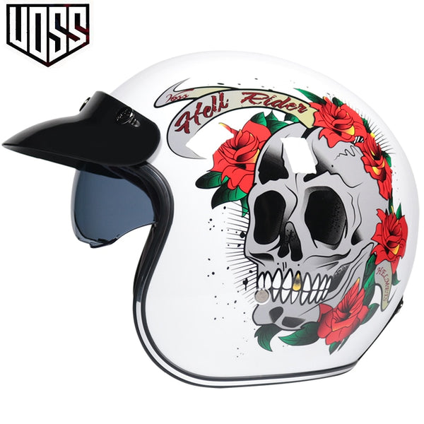 Capacete Hell Rider Mexican Skull Ed Hardy White