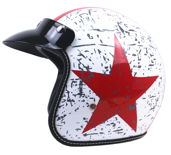Capacete Open Face Captain Red Star