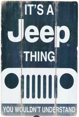 Chapa Metal Sign 30x20 Jeep