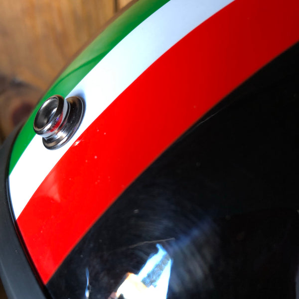 Capacete Gloss Black Italian Flag Preto Brilhante