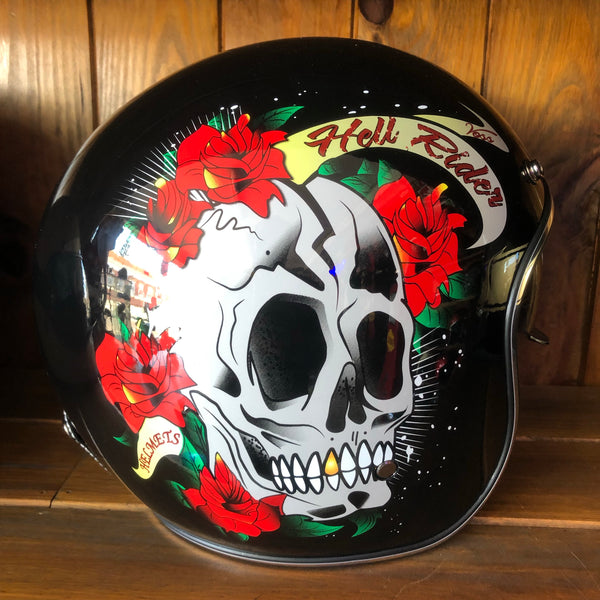 Capacete Hell Rider Mexican Skull Ed Hardy Black