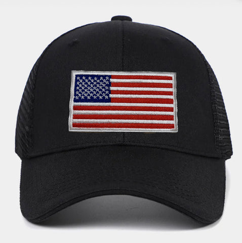 Boné Trucker Cap Rede Bordado Bandeira America USA Flag