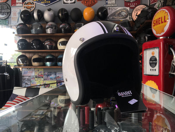 Capacete Bandit Classic White BlacK Stripes