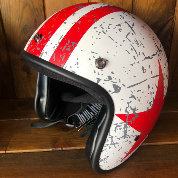 Capacete Open Face Captain Red Star