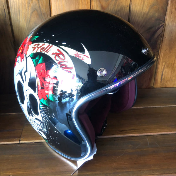 Capacete Hell Rider Mexican Skull Ed Hardy Black