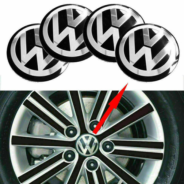 4x Autocolantes Centro de Jantes Volkswagen Volks Aluminio